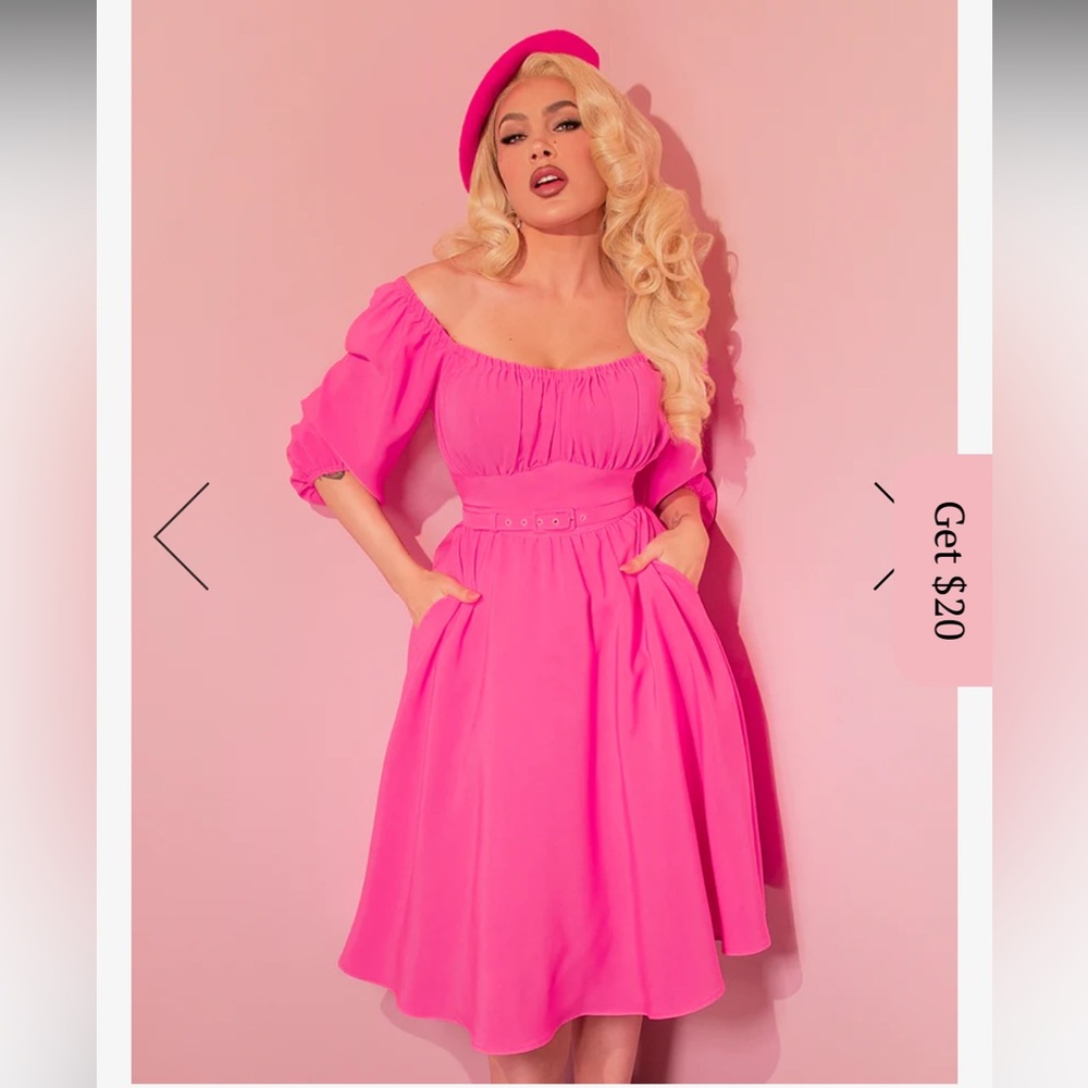 Vixen by Micheline Pitt Vibrant Pink vacation dress